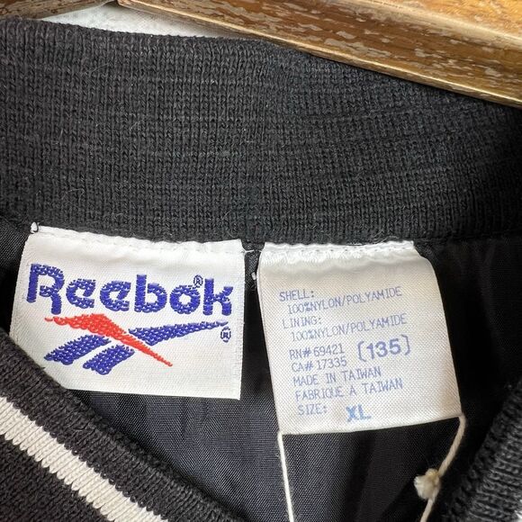Vintage 90s Reebok V-Neck Pullover Windbreaker Black Pockets Uni Anorak Size XL - Picture 6 of 8
